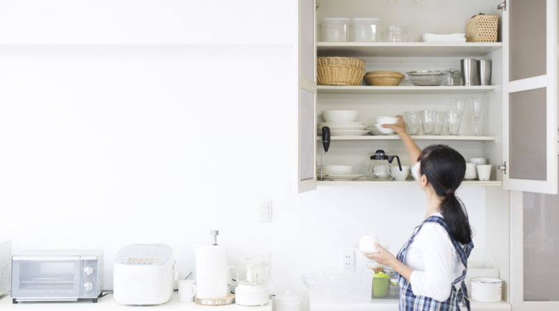 Organized kitchen cabinet