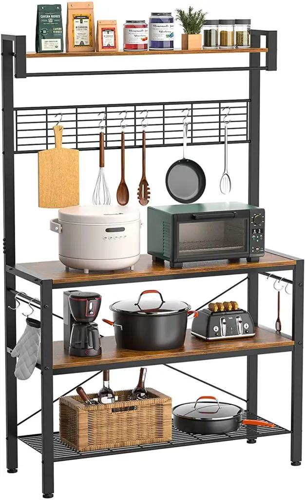 Armocity Kitchen Bakers Rack with Hutch