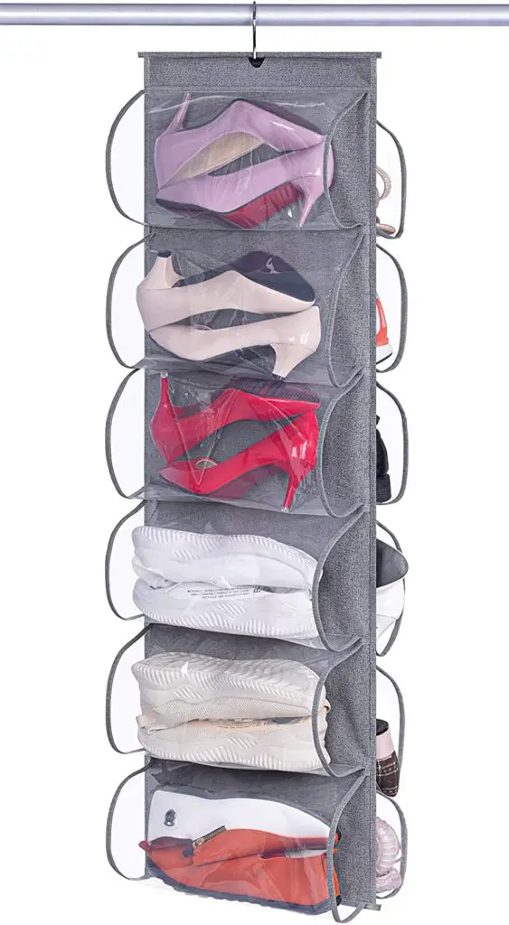 Clear Pockets Hanging Shoe Organizer