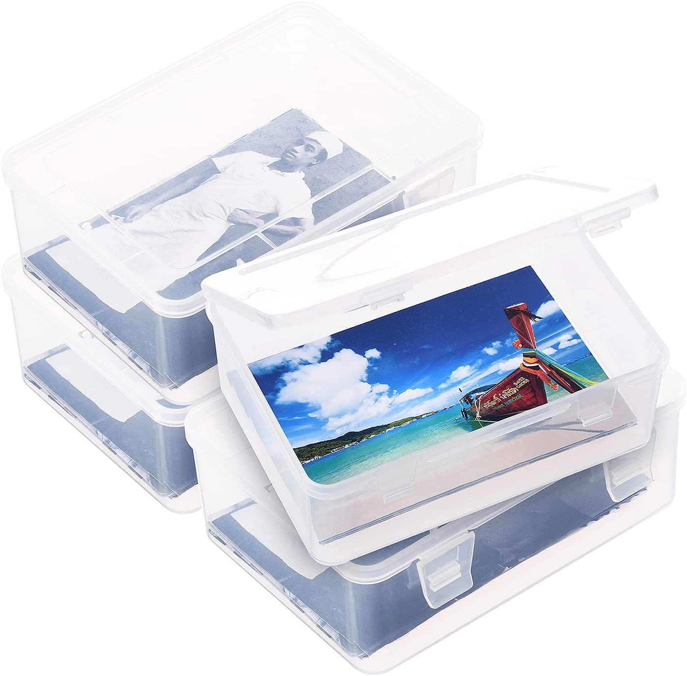 iBune 4 Pack 4"x6" Photo Storage Boxes