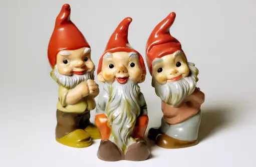 3 miniature garden knomes